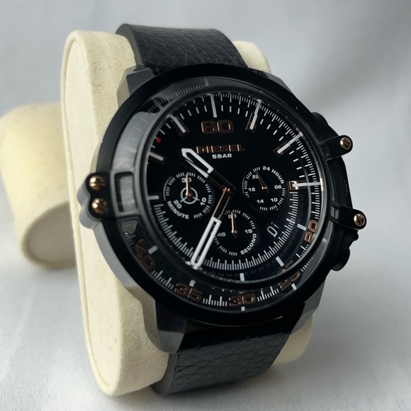 Diesel Deadeye Leather Chronograph Mens Watch DZ4409 - Picture 4 of 12